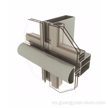 Sección de pared de cortina de aluminio